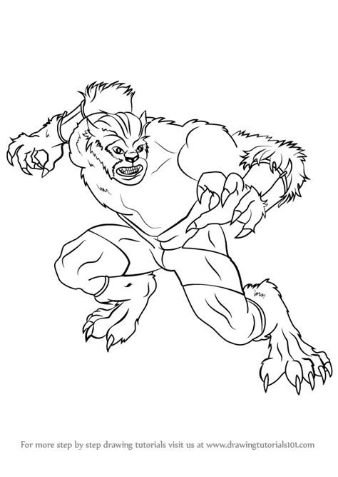 How to Draw Beast from X-Men (X-Men) Step by Step | DrawingTutorials101.com