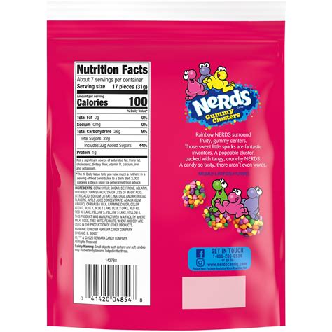 Nerds Gummy Clusters Candy Stand Up Bag, 8 Oz - Snacks Americanos