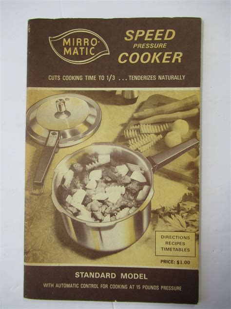 Mirro Matic Speed Pressure Cooker Standard Model Instruction - Etsy ...