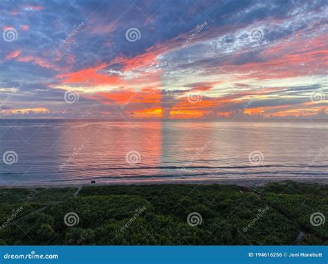 Sunrise Over the Atlantic Ocean Stock Photo - Image of scenic, clouds ...