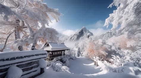 Temple Is Covered In Snow In Japan Background, Cold Image, Hd ...