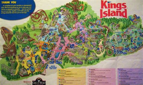 2008 Kings Island Map | Kings island, Theme park map, Island theme