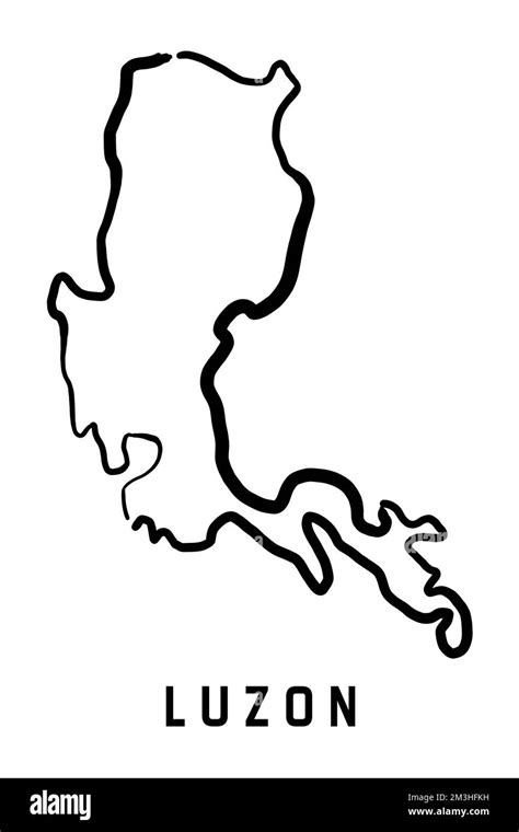 Luzon island map in Philippines. Simple outline. Vector hand drawn ...