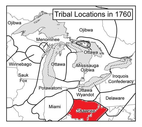 Shawnee Indian Tribe Map