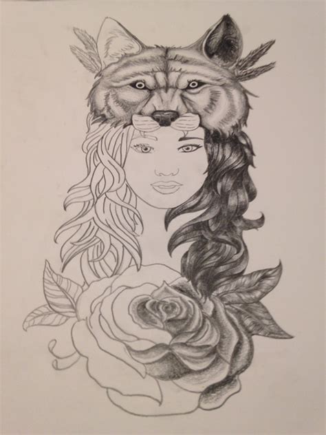 wolf girl tattoo on Behance