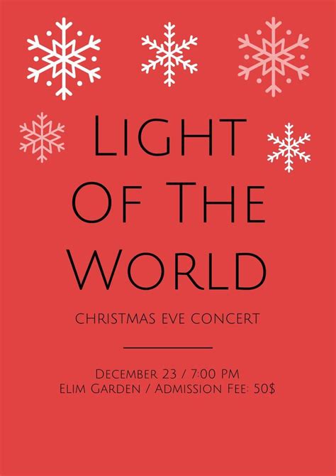 Christmas Concert Poster Poster Design Layout, Event Poster Design ...