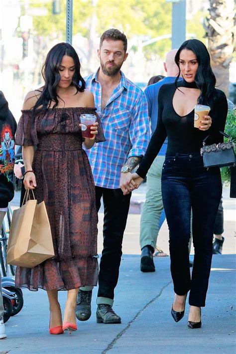 nikki bella, brie bella, and artem chigvintsev step out for lunch in ...