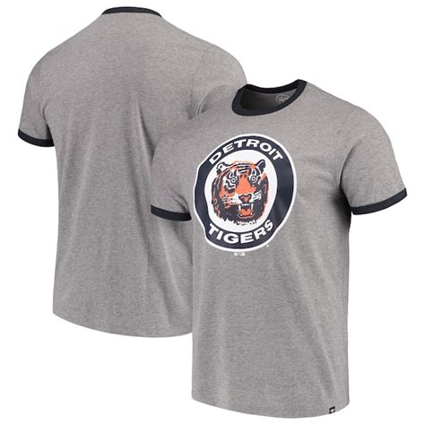 Men's Detroit Tigers '47 Gray Archive Ringer T-Shirt