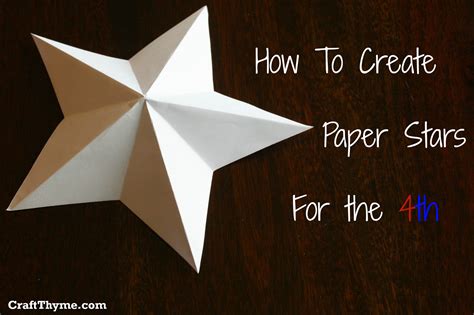 Paper Stars: How To Make 5 Pointed 3-D • Craft Thyme