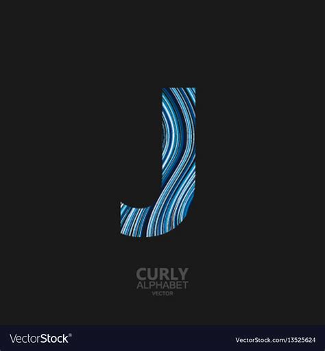 Curly textured letter j Royalty Free Vector Image