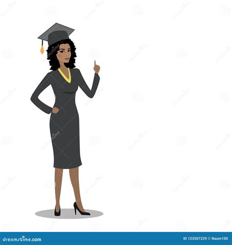 Graduate African American Boy Cartoon Character Holding A Diploma Certificate Vector ...