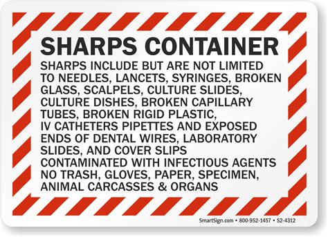 Printable Sharps Container Label