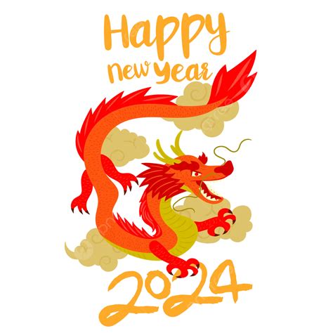 Greeting Card Banner Design For Chinese New Year 2024 With Dragon ...