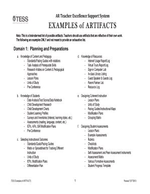 Examples Of Artifacts - Fill and Sign Printable Template Online