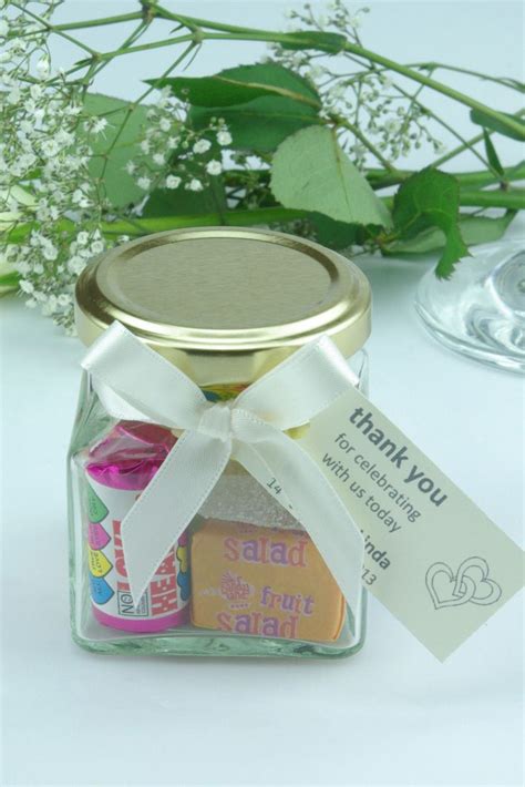 Wedding Favour Mini Glass Jars with Message Tag | Wedding favour sweet ...