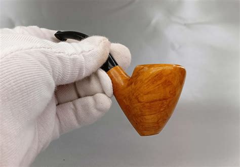 Classic Briar Pipe, Classical Briar Pipe, Acrylic Stem Pipe, Hand-Carved Briar Wood, Bent Stem ...