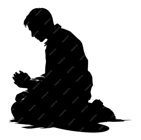 Premium Vector | Praying silhouette vector illustration