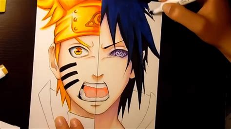 Speed Drawing - Uzumaki Naruto and Uchiha Sasuke (Naruto) | FunnyCat.TV