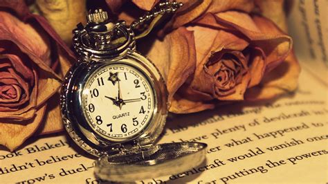 Download Flower Rose Antique Pocket Watch Man Made Watch HD Wallpaper