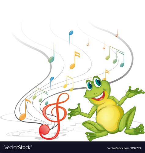 A frog with musical notes Royalty Free Vector Image