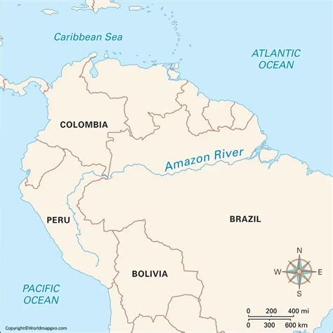 Where is Amazon River Map located on Map [Labeled]