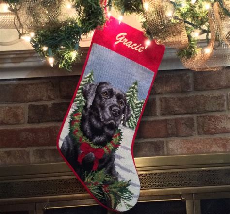 Black Lab Christmas dog Stocking Personalized Christmas