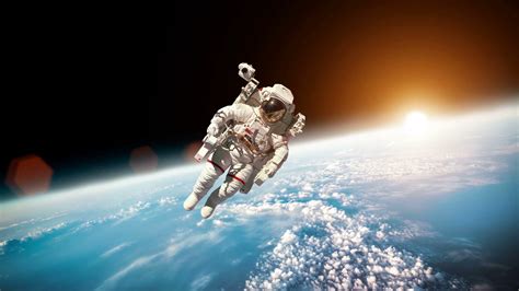 Astronaut In Outer Space Against Backdrop Of Stock Footage SBV-302409330 - Storyblocks