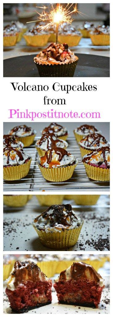 Volcano Cupcakes from Pinkpostitnote.com | Easy desserts, Decadent chocolate desserts, Lunchbox ...