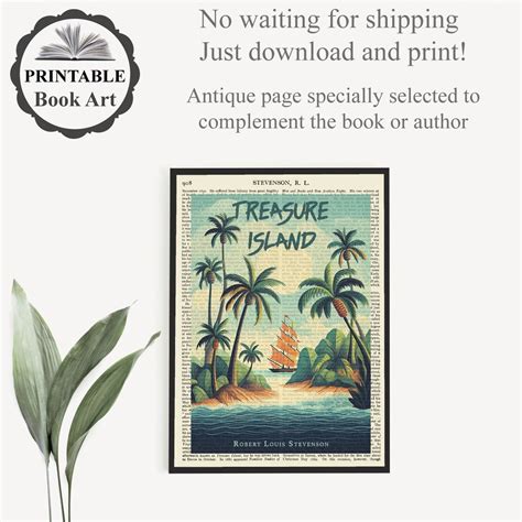 Printable 'treasure Island' Book Cover Poster Print on Vintage Page ...