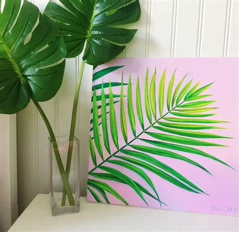 Tropical Palm Leaf Painting Tutorial: This stunning oil painting is ...