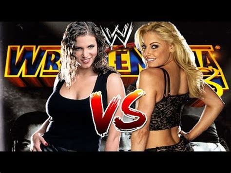 WWE Wrestlemania X8 Stephanie Mcmahon vs Trish Stratus - YouTube