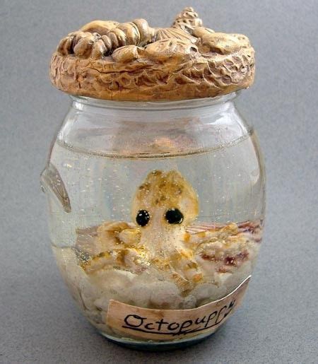 Octopus | Arts, Crafts and Design Finds theartzoo.com Tags: ocean, octopus, polymer clay, resin ...