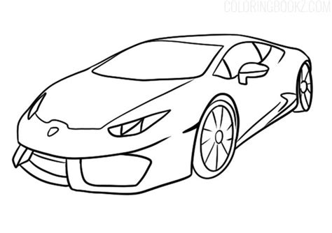 Lamborghini Huracan Coloring Page - Line Art