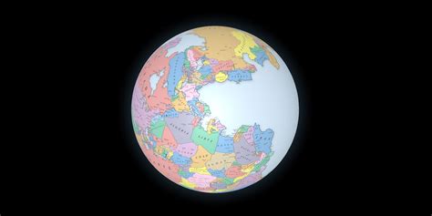 Interactive map of Pangea / Pangaea with borders and a 3D globe