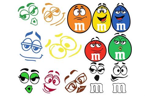 M&m Faces Svg Bundle M and M Faces Vector M and M Faces - Etsy