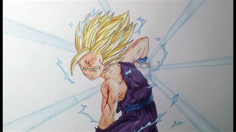 Drawing Gohan SSJ2\Super Saiyan 2 - Kamehameha - YouTube