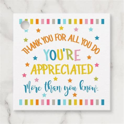 Thank you for all you do, you're appreciated more favor tags | Zazzle ...