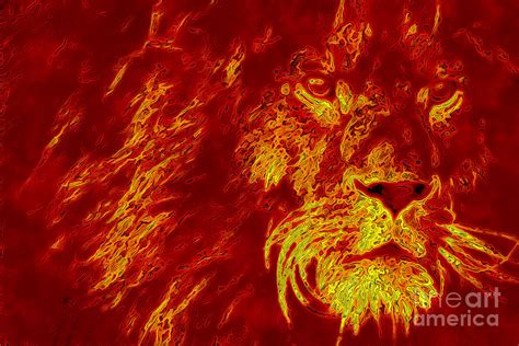 Fire Lion Digital Art by Martin Balogh