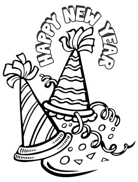 New Years Coloring Page | New year coloring pages, Coloring pages, Christmas coloring pages