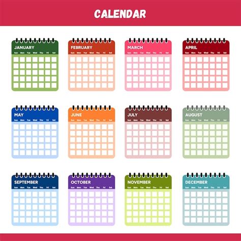 Premium Vector | Year calendar