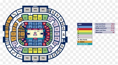 Basketball - Mckale Center Seating Chart Rows, HD Png Download - 1464x750(#5960698) - PngFind