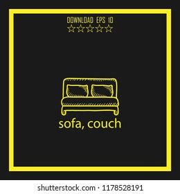 Sofa Sketch Vector Icon Stock Vector (Royalty Free) 1178528191 | Shutterstock