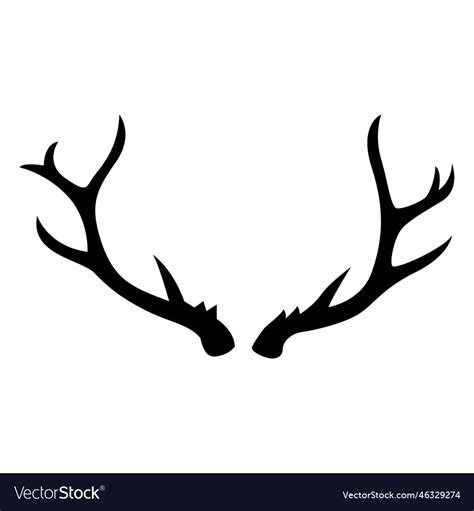 Antler mule deer silhouette Royalty Free Vector Image