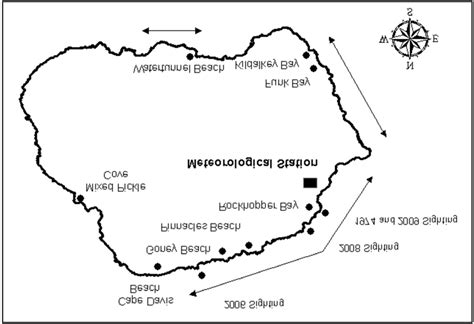 Map of Marion Island, Southern Indian Ocean, showing the locations ...