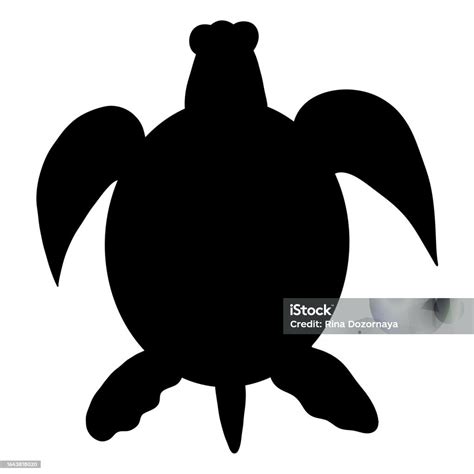 Turtle Silhouette Cartoon Icon Isolated On White Background Stock Illustration - Download Image ...