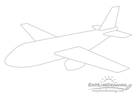 How to Draw an Airplane Step by Step - EasyLineDrawing