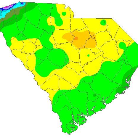 Average Annual Precipitation, South Carolina (1961-1990) Source: South ...