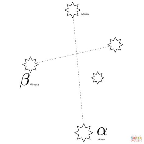 Desenho de Constelação de Crux para colorir | Desenhos para colorir e ...