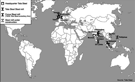 Locations of Tata Steel | Download Scientific Diagram