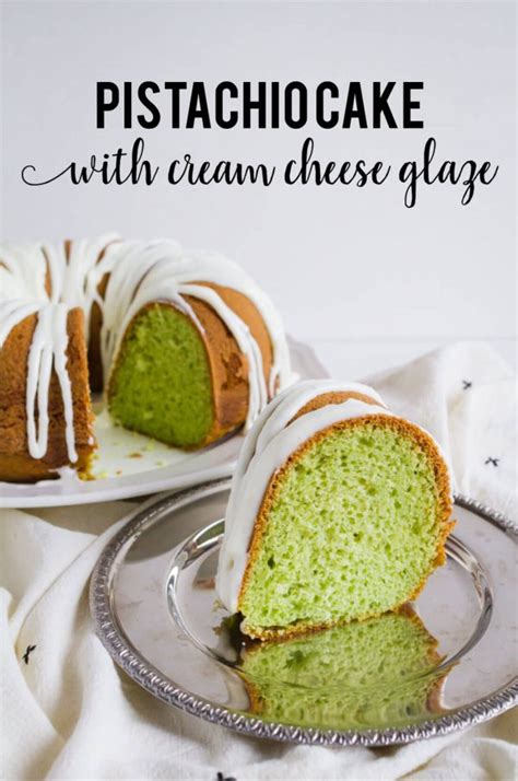 Pistachio Cake with Cream Cheese Glaze